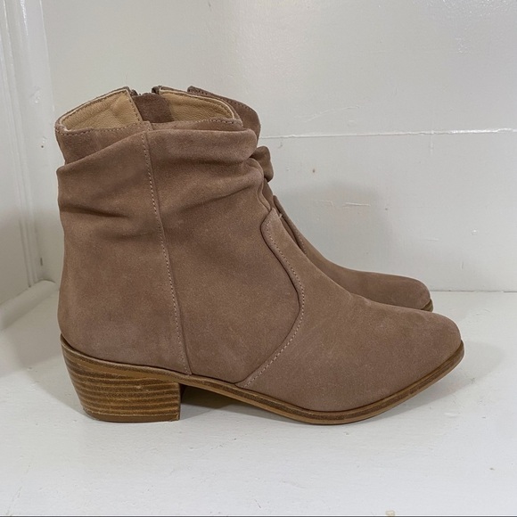 Anthropologie Barcelona Suede Slouchy Short Cowboy Ankle Boot Booties Slouch 36 - Picture 7 of 11